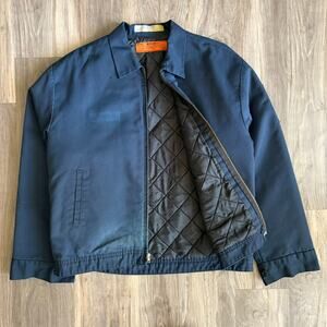 Vintage Mechanic Detroit Jacket Size L Navy Blue Red Kap Workwear Eisenhower
